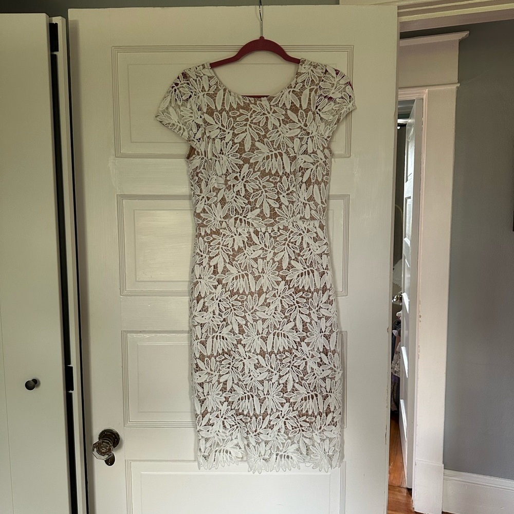 Lulus White Lace Short Sleeve Dress